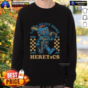 Official Warhammer Space Marine Game mascot sweatshirt featuring RPG Marine ready to hunt heretics in vibrant colors.