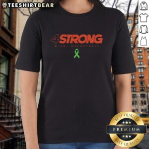 Official Miami Hurricanes Basketball 4 Strong Ladies Tee featuring team colors and logo for female fans.