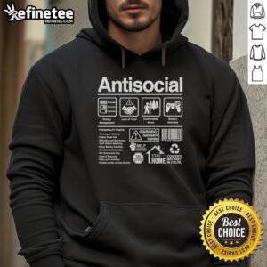 Premium antisocial energy management hoodie, ideal for comfortable solitary activities and expressing a lack of trust.