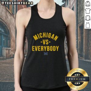 Nice Valiant Brand 'Vs Everybody' University of Michigan tank top showcasing bold graphic design and sporty style.