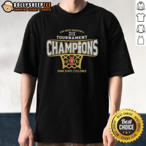 Alt Text: Original Iowa State Cyclones Men's Basketball 2026 Big 12 Conference Tournament Champions T-Shirt in red and white.