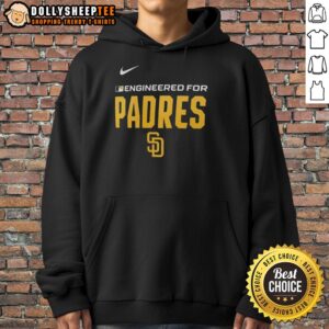 Official Engineered for San Diego Padres MLB Logo Hoodie featuring team colors and logo, perfect for fans and casual wear.
