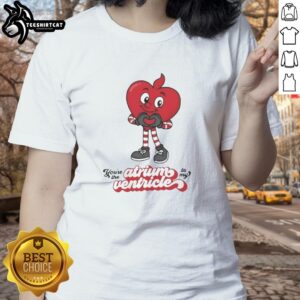 Official You're The Atrium To My Ventricle Ladies Tee showcasing a playful heart-themed design for women.