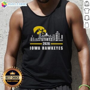 Premium 2026 Iowa Hawkeyes all names tank top featuring a city skyline design, perfect for fans and stylish wear.