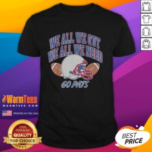 Nice We All Got Patriot We All Need Sport T-Shirt displayed on a hanger, showcasing its vibrant design and patriotic theme.