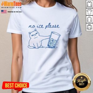 Cute cat ladies tee with Official No ICE Please graphic, perfect for cat lovers and stylish casual wear.