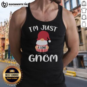 Awesome Valentine Gnome 'I'm Just A Lone Gnom' tank top featuring a cute gnome design perfect for Valentine's Day.