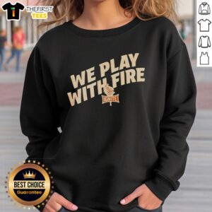 Alt Text: Official We Play With Fire Indy Ignite Logo Sweatshirt featuring a bold design and vibrant colors for fans.