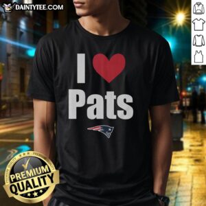 Good New England Patriots I Heart Pats T-Shirt featuring a bold heart design and team colors for passionate fans.