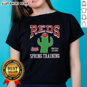 Top Cincinnati Reds Cactus League ladies tee featuring the team logo and vibrant colors, perfect for fans and spring training.