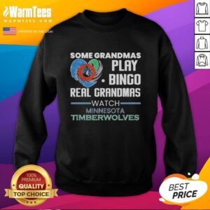 Premium sweatshirt for grandmas who play bingo and watch Minnesota Timberwolves games, perfect for cozy sports fans.