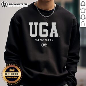 Official Georgia UGA Baseball wordmark and logo sweatshirt featuring bold graphics and a comfortable fit.