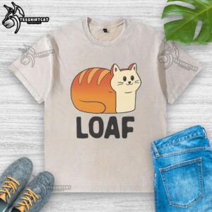 Original Cat Loaf Washed T-Shirt featuring a playful cat loaf design on a soft, vintage-style fabric.