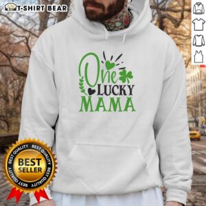 Official One Lucky Mama Irish Hoodie featuring a stylish green design perfect for St. Patrick's Day celebrations.
