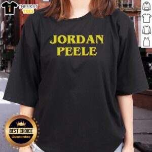 Original Jordan Peele name logo ladies tee featuring stylish design, perfect for fans of Jordan Peele's work.