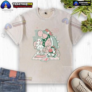 Nice Pizza Break t-shirt featuring Mario, Bowser, and Peach in vibrant colors, perfect for gaming and casual wear.