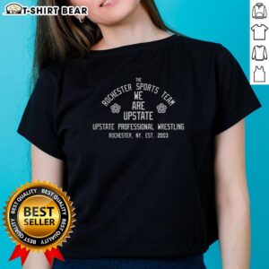 Good The Rochester Sports Team Upstate Professional Wrestling Ladies Tee showcasing vibrant design and comfortable fit.