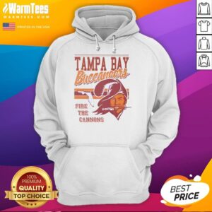 Alt Text: Tampa Bay Buccaneers Fire The Cannons Spirit Script Hoodie in vibrant colors, perfect for fans and game day wear.