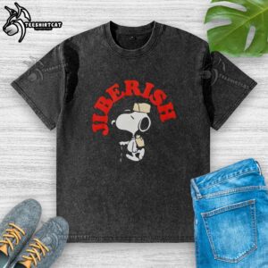 Alt Text: Good Jiberish Take A Hike Supima Snoopy Washed T-Shirt featuring a fun Snoopy graphic on a soft, stylish design.
