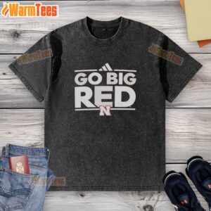 Good Nebraska Cornhuskers Go Big Red washed t-shirt featuring vibrant team colors and logo, perfect for fans.