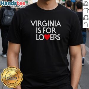 Hot Virginia Is For The Lovers heart shape T-shirt featuring a vibrant design, perfect for romantic occasions.