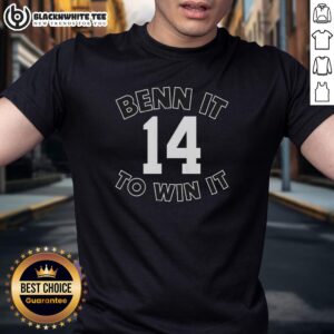 Jamie Benn Dallas Stars NHL T-shirt featuring 'Benn It To Win It' design, number 14, perfect for hockey fans.