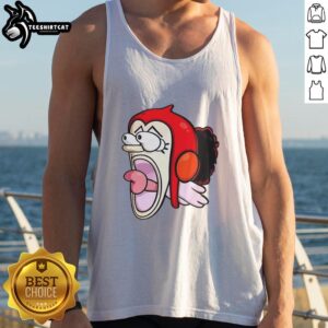 Original Usopp digital drawing on a tank top, showcasing vibrant colors and detailed artwork inspired by One Piece.