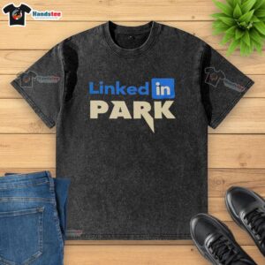 Original Linked In Park washed t-shirt featuring a vibrant graphic design on a soft, vintage-style fabric.