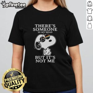 Original Snoopy Pink Floyd 'There's Someone In My Head' ladies tee featuring iconic graphics and vibrant colors.