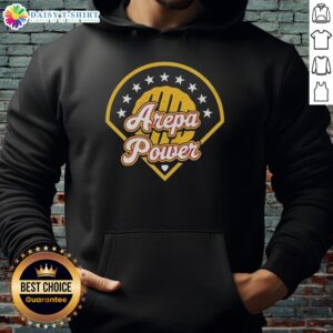 Nice Arepa Power logo hoodie featuring a vibrant design, perfect for fans of the Nice Arepa brand and cozy fashion.