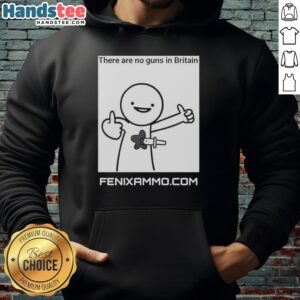 Official There Are No Guns In Britain Sketch Meme Hoodie featuring a humorous design and bold text, perfect for casual wear.