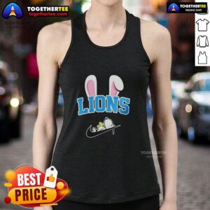 Good Detroit Lions x Snoopy Happy Easter tank top featuring playful designs for fans celebrating the holiday.