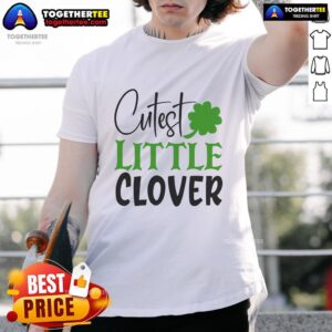 Official Cutest Little Clover T-Shirt featuring a playful clover design, perfect for kids and casual wear.