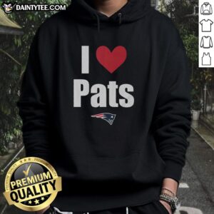 Good New England Patriots I Heart Pats hoodie in navy blue, perfect for fans showing team spirit and support.