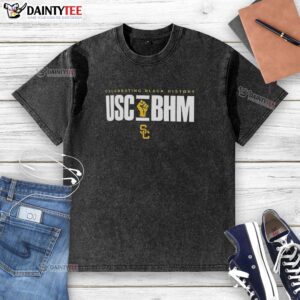 Awesome USC Trojans History Month tribute washed t-shirt featuring bold colors and iconic logo, perfect for fans.