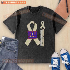 Premium New York Giants washed t-shirt showcasing honor, courage, and commitment in vibrant team colors.