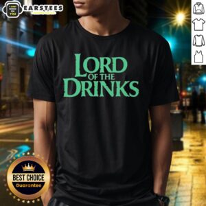 Good Lord Of The Drinks Fantasy Parody T-Shirt featuring a creative design inspired by epic fantasy themes.