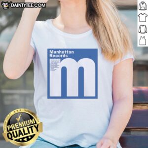 Good Manhattan Records Shibuya Tokyo Hip Hop and Rap ladies tee featuring vibrant graphics and stylish design.