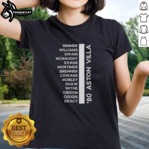 Pretty 80 Aston Villa Legends 1981 Title Winners Ladies Tee showcasing vintage football memorabilia and team pride.