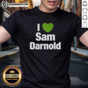 Nice Seattle Seahawks I Love Sam Darnold Heart T-Shirt featuring a bold graphic for passionate fans of the NFL.