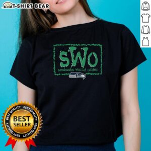 Pretty NWO X Seattle Seahawks ladies tee featuring vibrant team colors and stylish design for women's game day fashion.