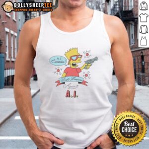 Alt Text: Stylish Nice Bart Ai Caramba graphic tank top featuring bold design and vibrant colors, perfect for casual wear.