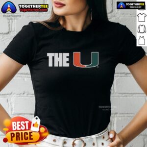 Good Miami Hurricanes NCAA The U logo ladies tee featuring a stylish design for fans of the Miami Hurricanes.