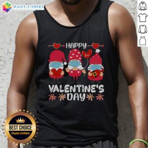 Alt Text: Cute Valentine's Day gnome tank top featuring a charming design perfect for celebrating love and affection.
