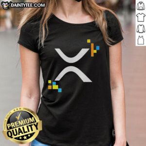 Original XRP Ledger logo on a stylish ladies tee, perfect for cryptocurrency enthusiasts and fashion lovers.