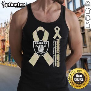 Premium Las Vegas Raiders tank top showcasing honor, courage, and commitment for dedicated fans.