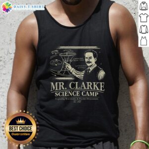 Pretty Mr. Clarke's Science Camp Tank Top featuring colorful science-themed graphics and a comfortable fit for kids.