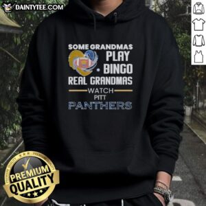 Real grandmas enjoying bingo in Pittsburgh Panthers hoodie, celebrating fun moments with family and friends.