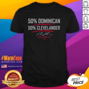 Original Jose Ramirez 50-50 T-Shirt featuring a stylish design, perfect for fans of the baseball player Jose Ramirez.