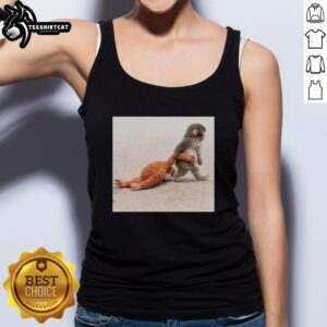 Alt Text: Cute Punch The Monkey tank top featuring a playful plush toy design, perfect for fun and casual outfits.